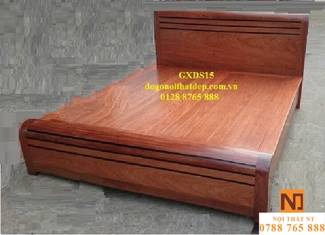 giường gỗ xoan đào, giường gỗ tự nhiên, giường hiện đại
