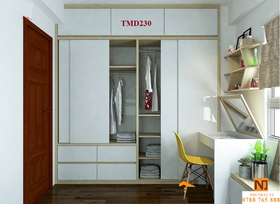 Tủ quần áo hiện đại, tủ quần áo giá rẻ, tủ quần áo gỗ công nghiệp