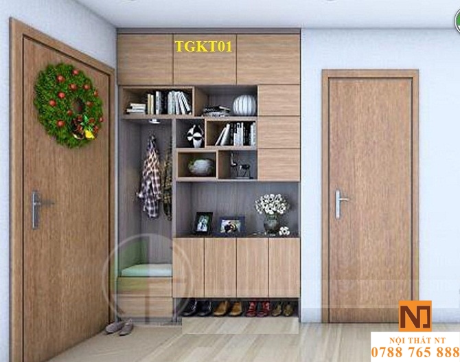 tủ giày kịch trần, tủ giày đẹp, tủ giày hiện đại, tủ giày gỗ công nghiệp