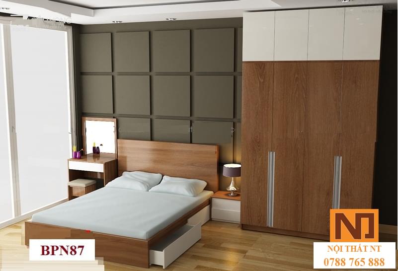 trọn bộ phòng ngủ đẹp, nội thất hiện đại, nội thất gỗ công nghiệp