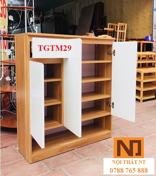 tủ giày đẹp, tủ giày hiện đại, tủ giày gỗ công nghiệp, tủ giày thông minh, tủ giày cánh mở