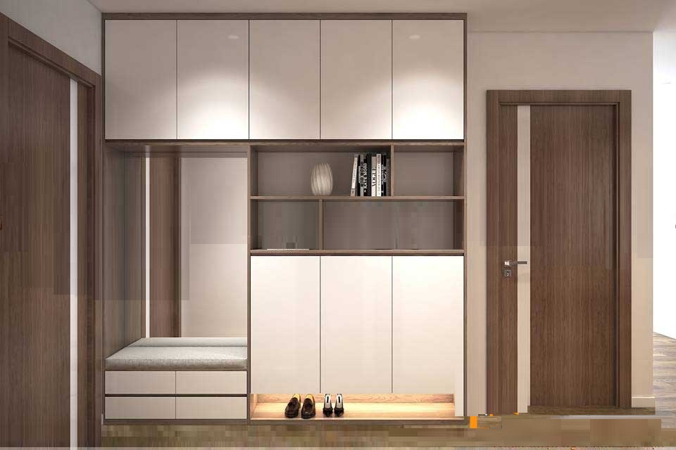 tủ giày kịch trần, tủ giày đẹp, tủ giày hiện đại, tủ giày gỗ công nghiệp
