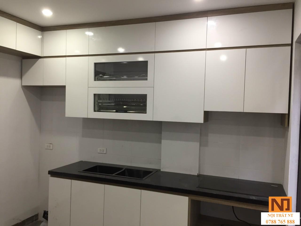 tủ bếp màu trắng hiện đại, tủ bếp đẹp, tủ bếp gỗ công nghiệp, tủ bếp giá rẻ