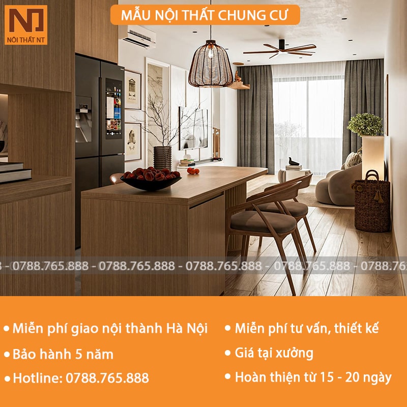 Thiết kế nội thất chung cư tạo không gian sống thoải mái
