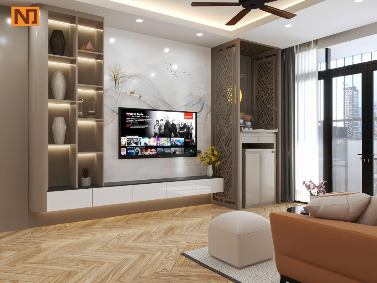 Phòng khách của Công trình thực tế chị Hường Nguyễn Cơ Thạch Phòng khách của Công trình thực tế chị Hường Nguyễn Cơ Thạch