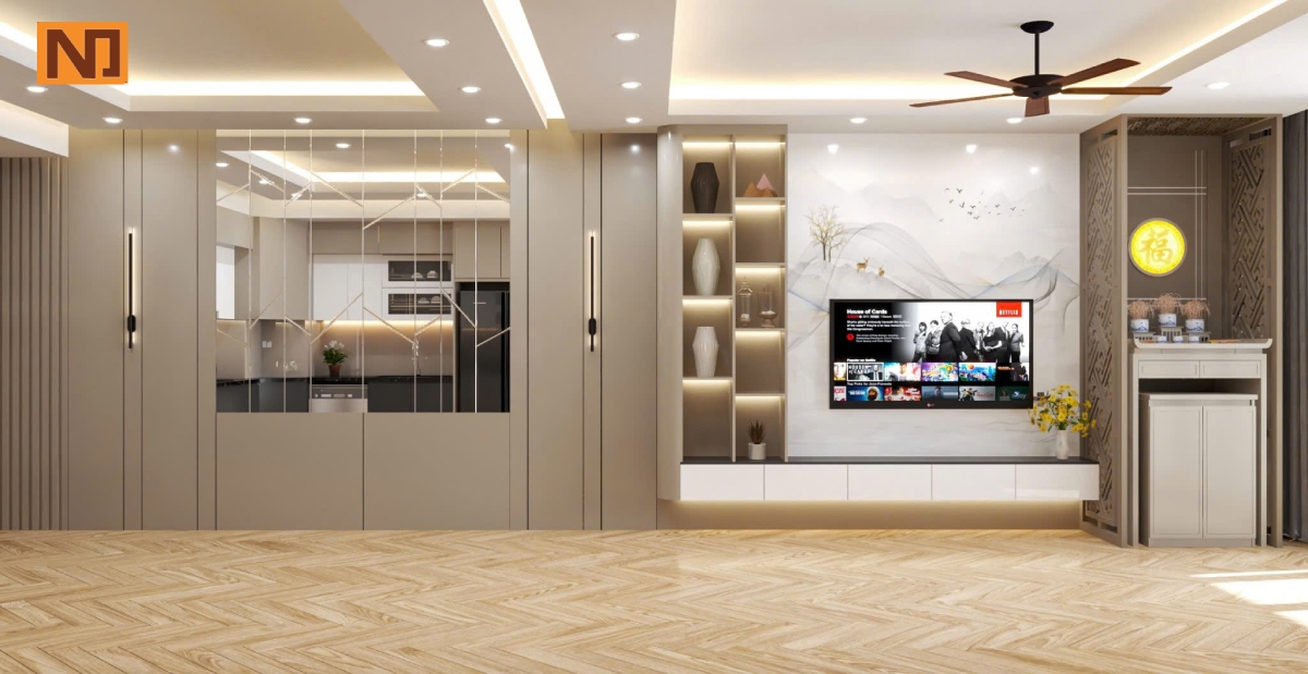 Toàn cảnh phòng khách Công trình thực tế chị Hường Nguyễn Cơ Thạch