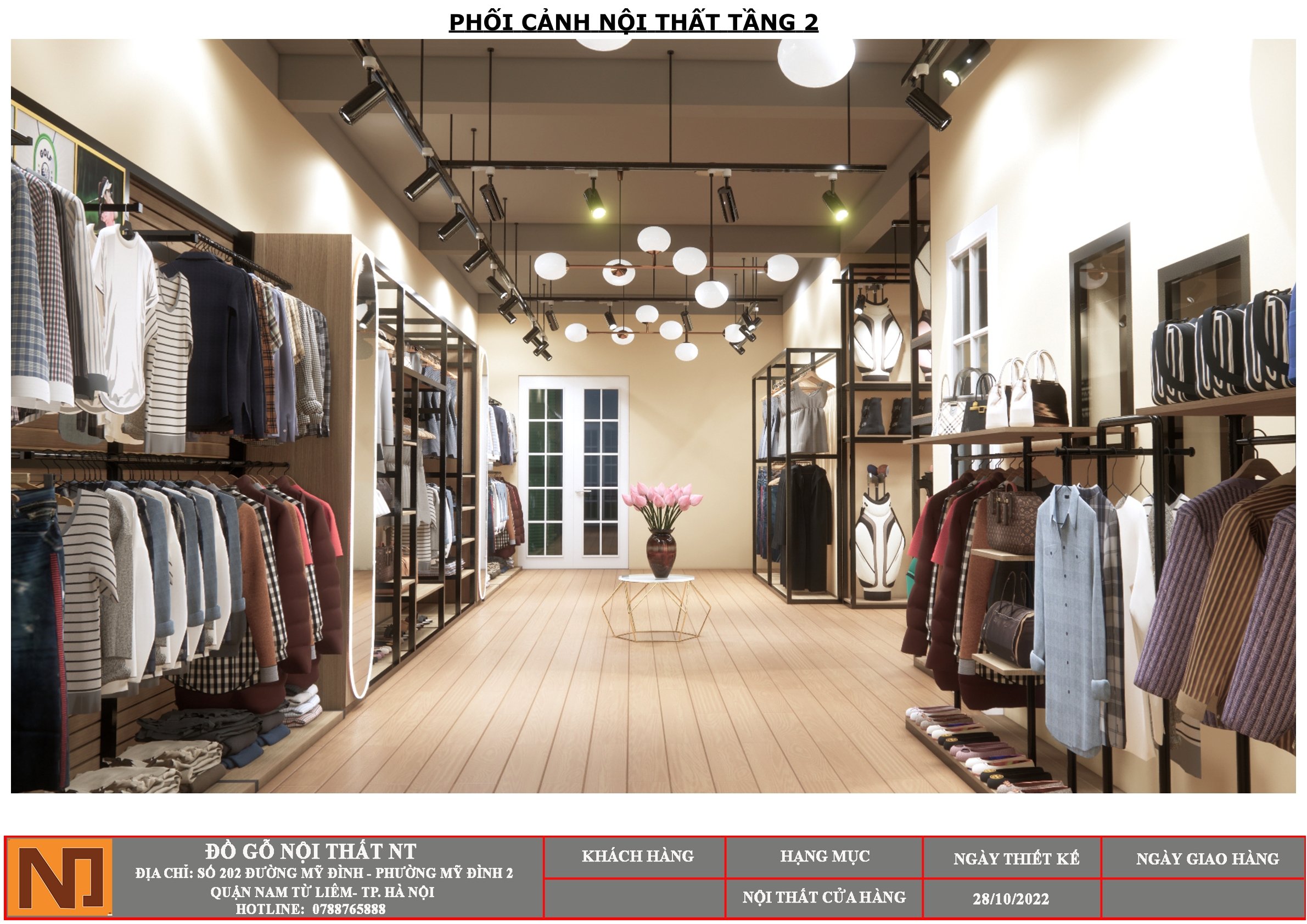 Phối cảnh nội thất shop thời trang Sclass Đỗ Đình Thiện 2