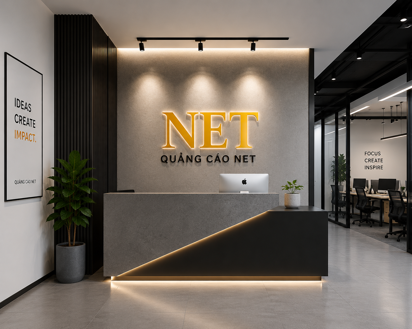 Thiết Kế Nội Thất Văn Phòng Công Ty Quảng Cáo Net | 130m² | Hiện Đại | Anh Quốc | 250 Triệu