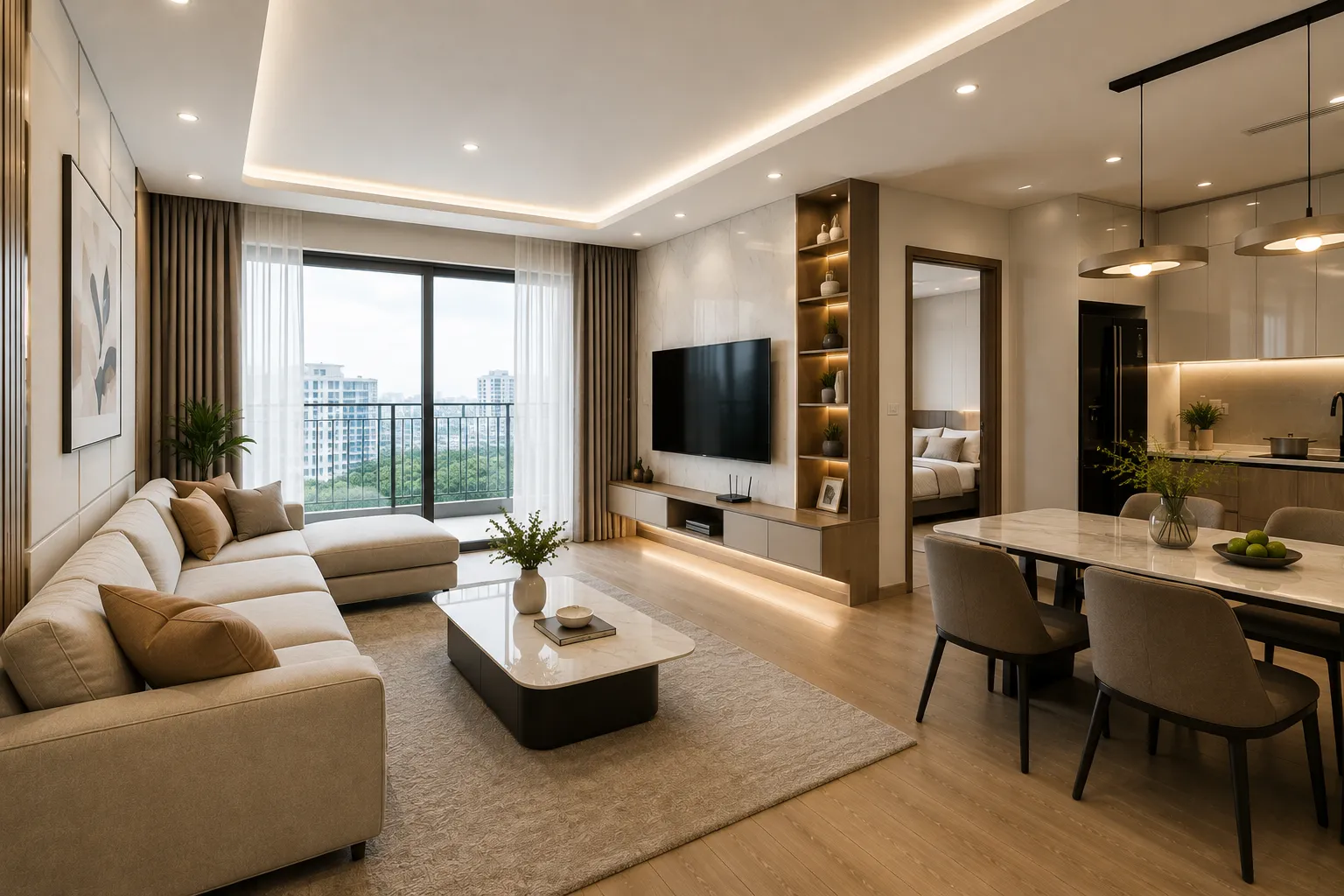 Báo giá nội thất căn hộ 2 phòng ngủ – Chi phí thi công trọn gói mới nhất 2026